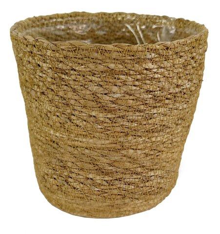shishi Seagrass pot plastic inside natural d16