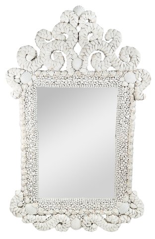 shishi Shell mix crown mirror white 123x200cm