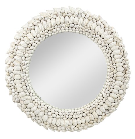shishi Shell mix round mirror white d60cm