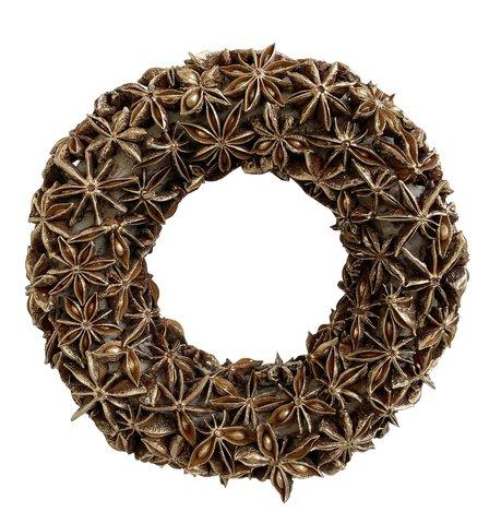 shishi Star anise wreath gilded 17cm