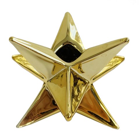 shishi Star shaped taper glass candle holder h6