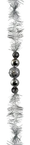 shishi Tinsel/ball garland dk silver 180cm