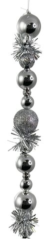 shishi Tinsel/ball garland silver 180cm
