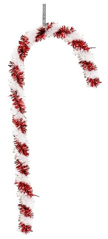 shishi Tinsel candy stick white red 13cm