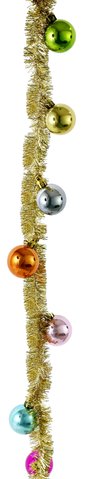 shishi Tinsel garland big balls multicolor 180cm