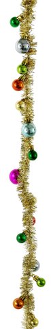 shishi Tinsel garland small balls multicolor 180cm