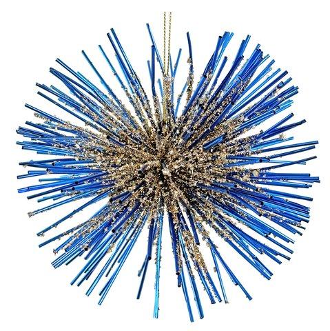 shishi Tube ball with glass glitter blue 20cm