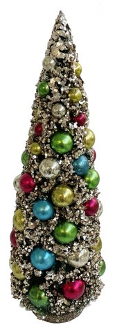 shishi Twig tree silver glitter with colored gl