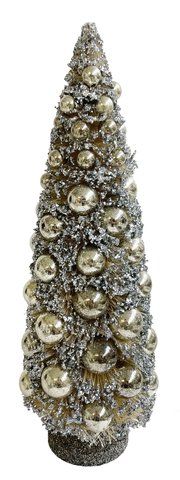 shishi Twig tree silver glitter with gold glas