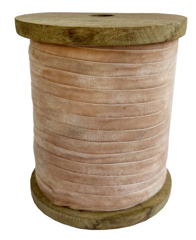 shishi Velvet 10mm ribbon on spool dusty pink 100m