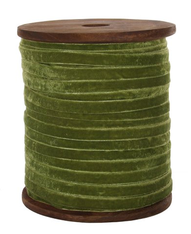 shishi Velvet 10mm-ribbon on spool green 100m