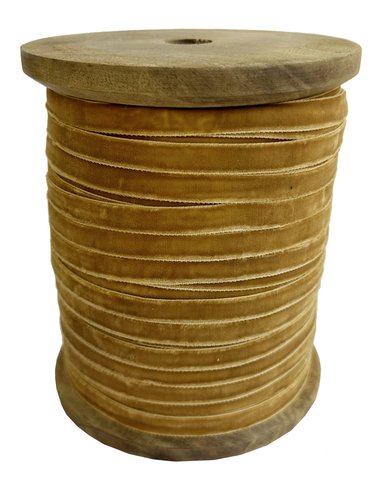 shishi Velvet 10mm ribbon on spool mustard 100m