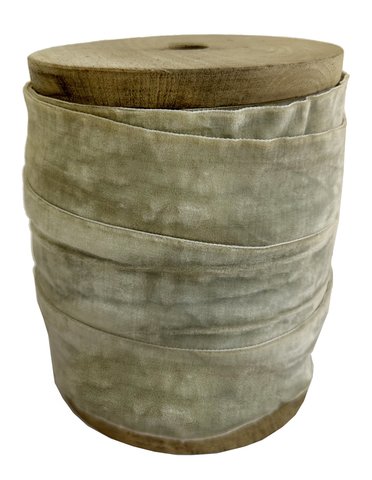 shishi Velvet 50mm ribbon on spool beige-grey 25m