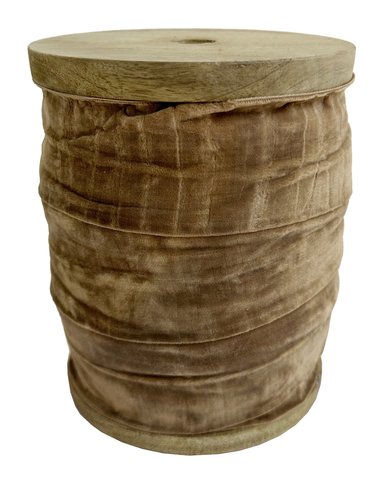 shishi Velvet 50mm ribbon on spool lt brown 25m