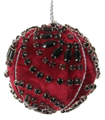 shishi Velvet ball burgundy purple-black jewels