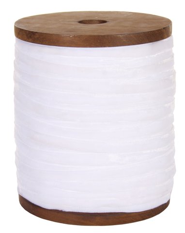 shishi Velvet ribbon wood spool 100m white