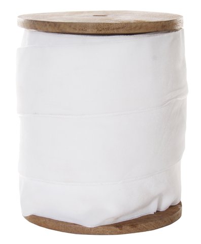 shishi Velvet ribbon wooden spool 50mm white 25m