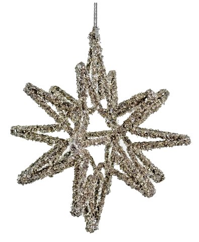 shishi Wire 3D star silver glass glitter 11 5cm