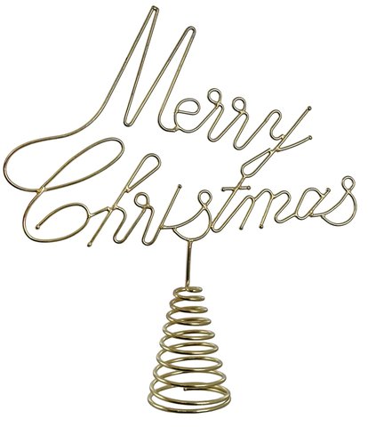 shishi Wire Merry Christmas tree top gold 29cm