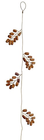 shishi Wood bead leaf garland natural gold 1m