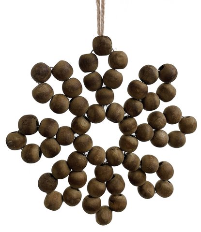 shishi Wooden snowflake 6-pointed brown 12cm