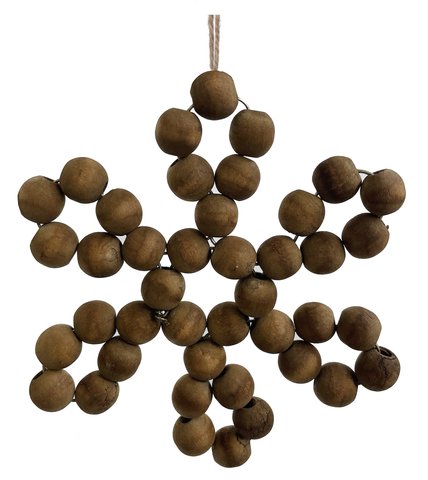 shishi Wooden snowflake 6-pointed brown 14cm