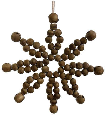 shishi Wooden snowflake 6-pointed brown 17cm