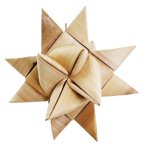 shishi Wooden woven star natural 21cm