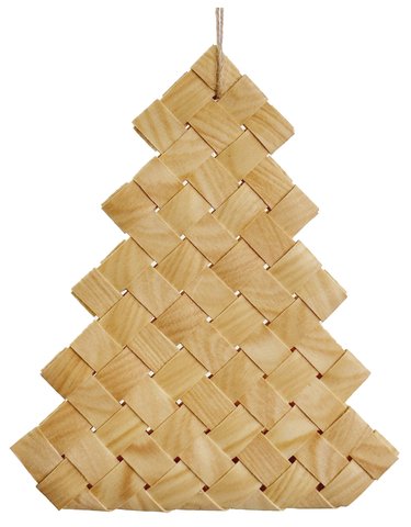 shishi Wooden woven tree ornament natural 13cm