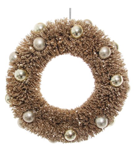 shishi Wreath ornament champagne 15cm