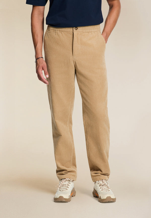 Shiwi ALAN Corduroy Straight Fit Trousers Beige Clay