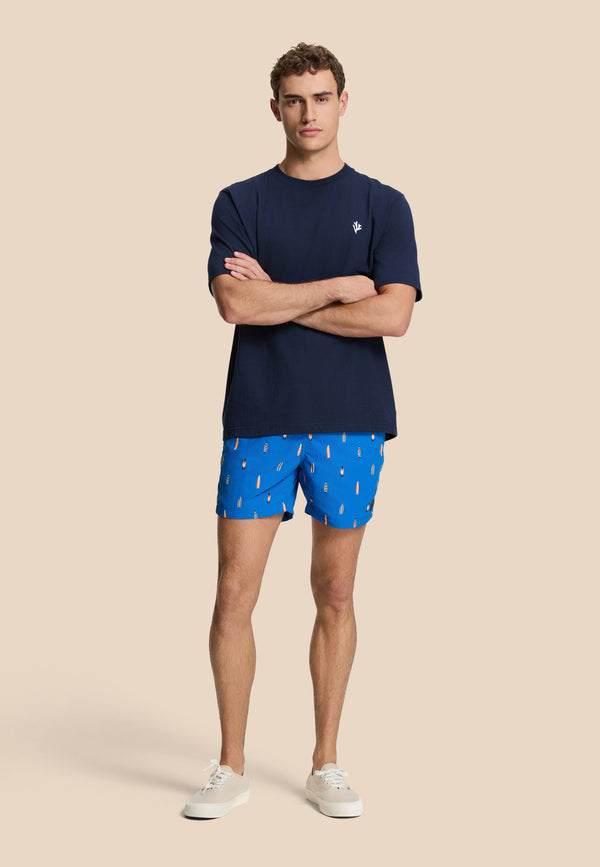 Shiwi FINN Relaxed T-shirt Coral Logo Blue Dark Navy