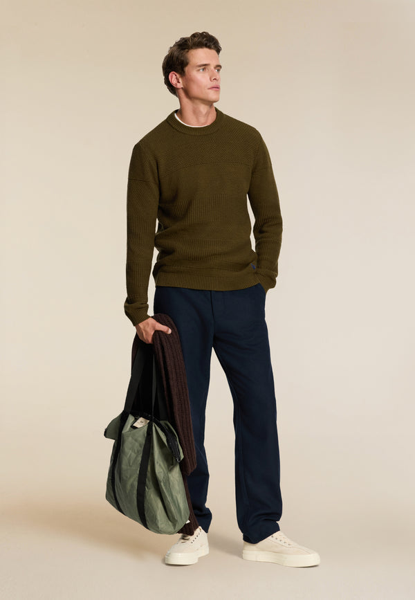 Shiwi FORD Wool Blend Straight Fit Trousers Dark Navy