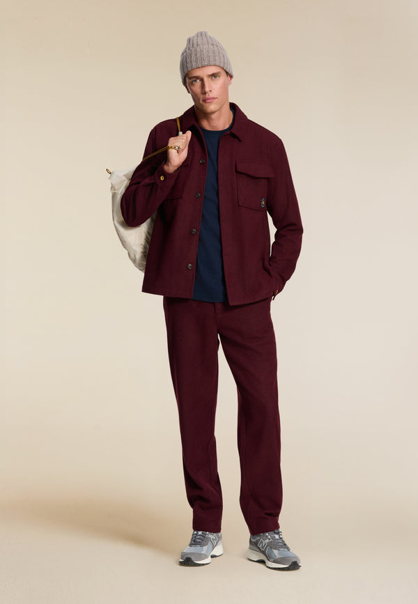 Shiwi FORD Wool Blend Straight Fit Trousers Red Earth