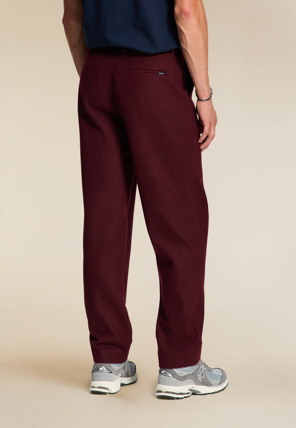 Shiwi FORD Wool Blend Straight Fit Trousers Red Earth