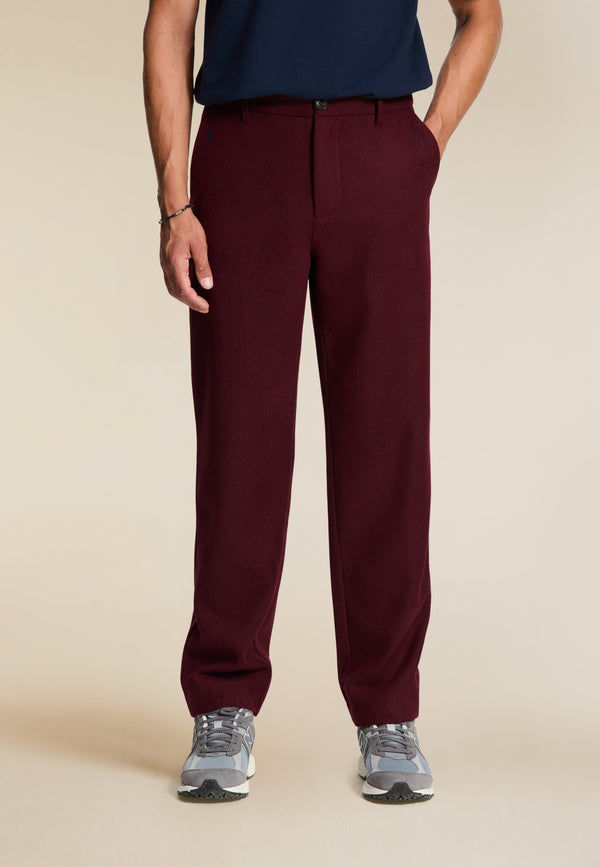 shiwi FORD wool blend straight fit trousers Red earth
