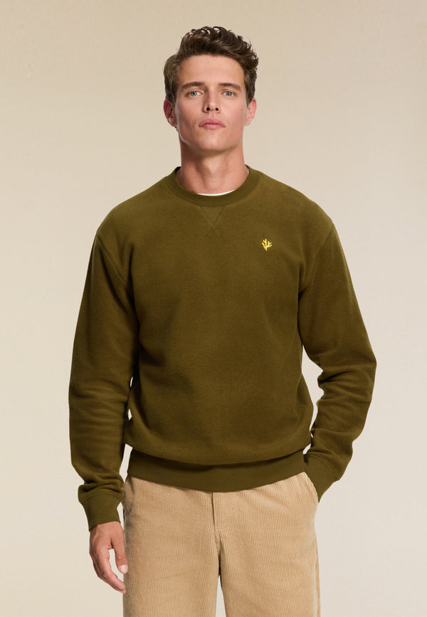 shiwi KYLE relaxed fit coral logo sweater Green olive