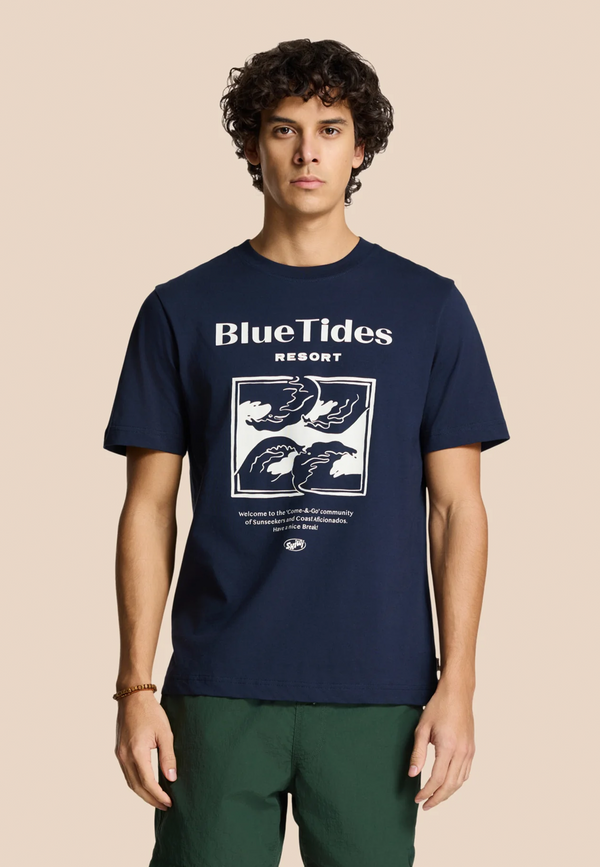 shiwi LIAM regular t-shirt blue tides Blue dark navy