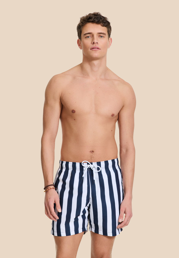 Shiwi MAC Swim Shorts Broad Stripe Blue Dark Navy Stripe