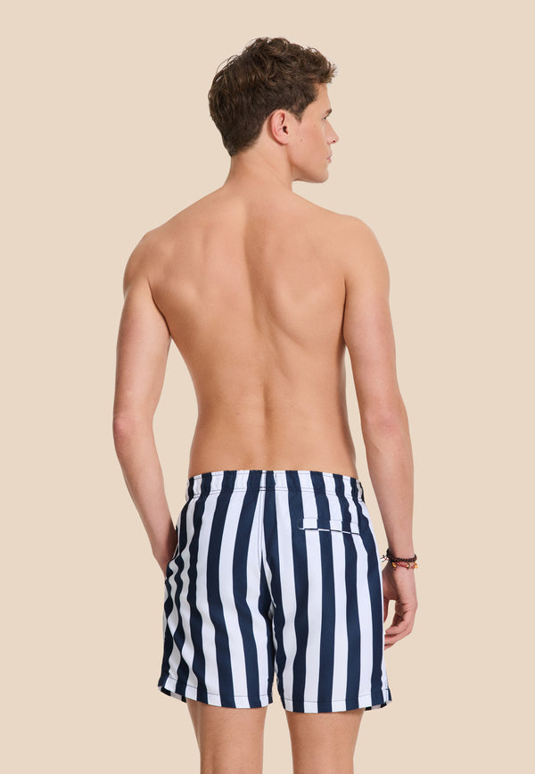 Shiwi MAC Swim Shorts Broad Stripe Blue Dark Navy Stripe