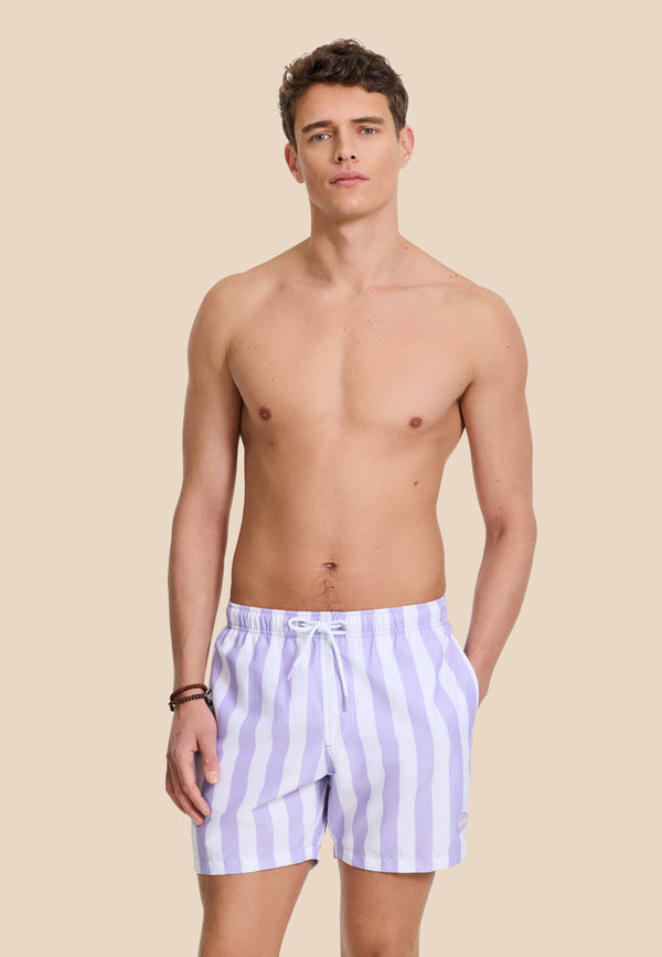 Shiwi MAC Swim Shorts Broad Stripe Purple Rose Stripe