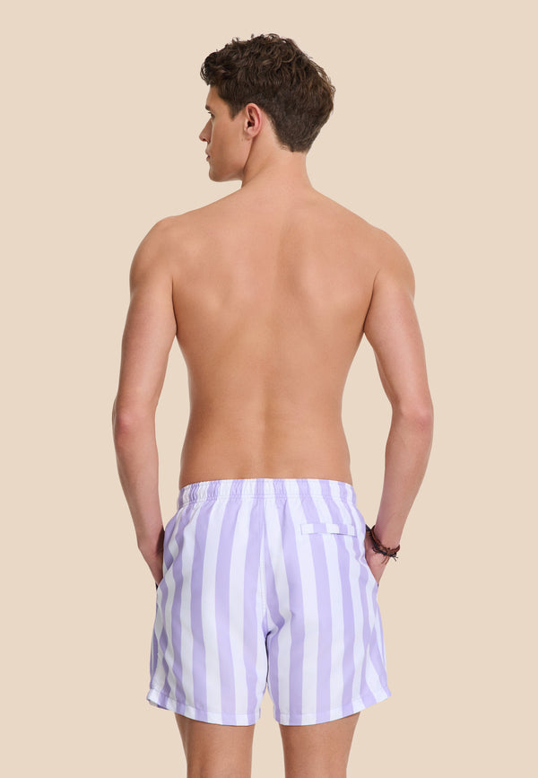 Shiwi MAC Swim Shorts Broad Stripe Purple Rose Stripe
