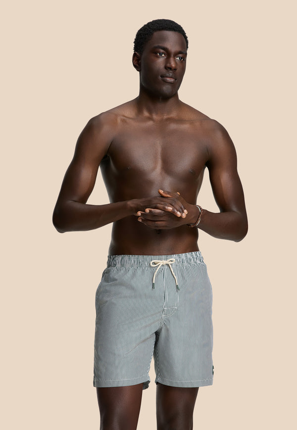 Shiwi MIKE Swim Shorts Fine Stripe Green Leaf Fine Stripes