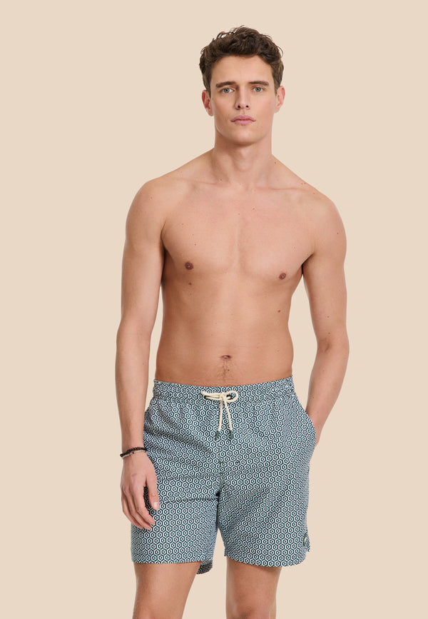 Shiwi MIKE Swim Shorts Geo Tile Green Leaf Geo Tile
