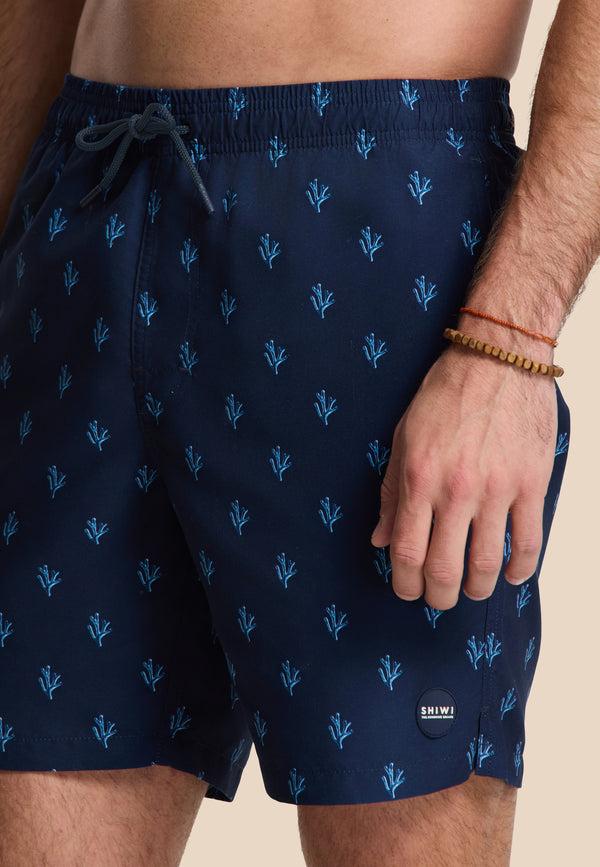 shiwi MIKE swim shorts sketched coral Blue navy sketched coral
