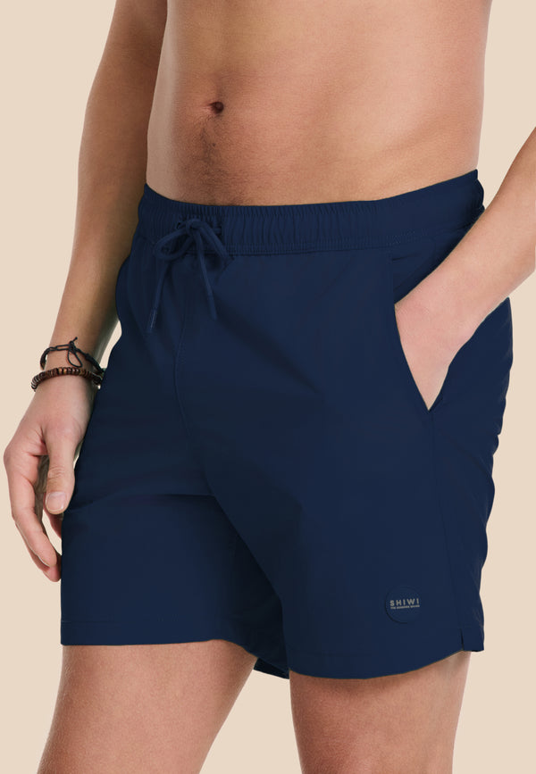 Shiwi NATE QUICK DRY Swim Shorts Solid Blue Dark Navy
