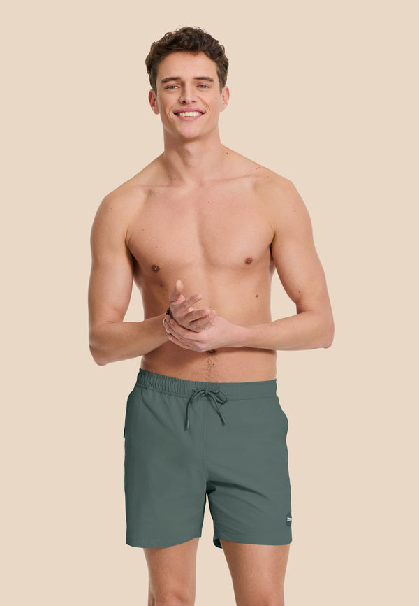 Shiwi NATE QUICK DRY Swim Shorts Solid Green Smokey