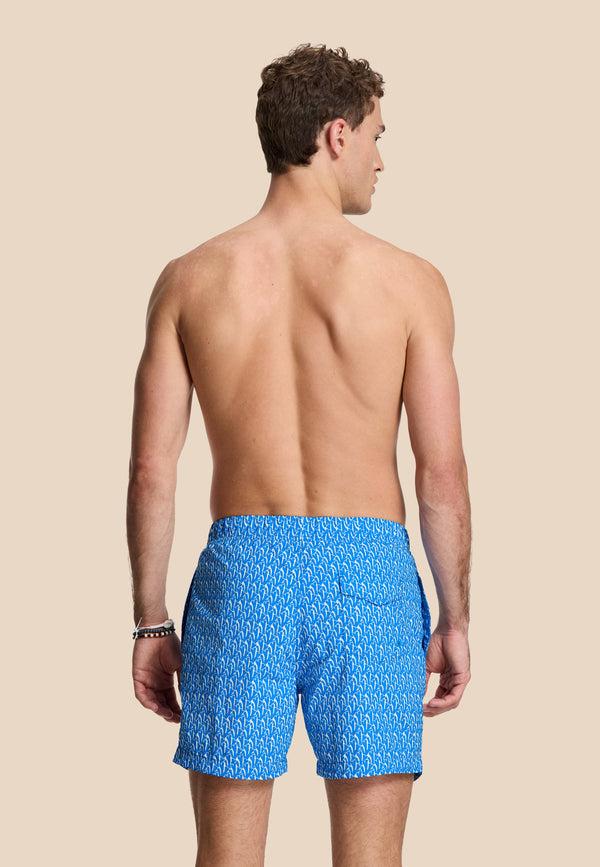 Shiwi NICK QUICK DRY Swim Shorts Wavy Coral Blue Azure Wavy Coral