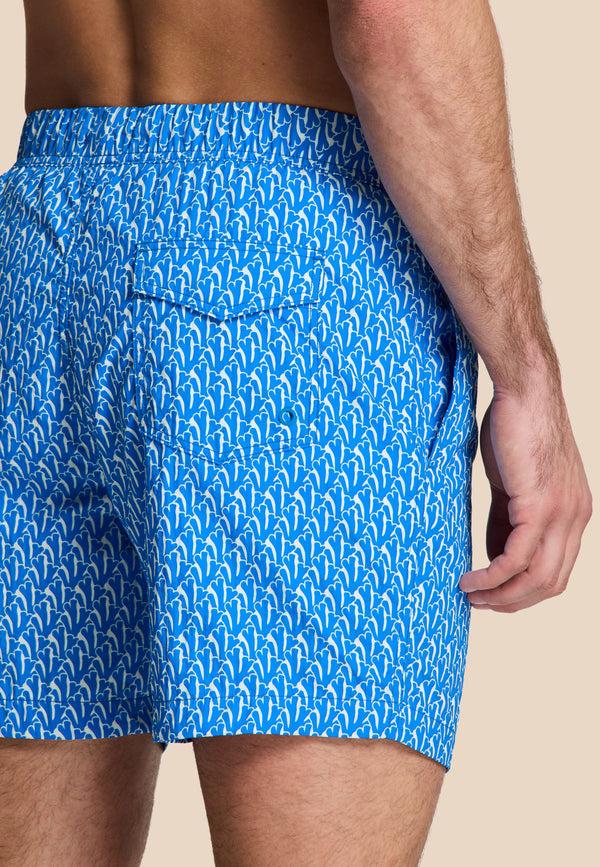 Shiwi NICK QUICK DRY Swim Shorts Wavy Coral Blue Azure Wavy Coral