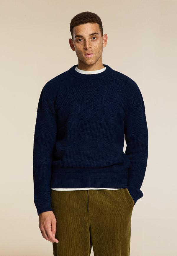 Shiwi PERRY Regular Fit Structured Pullover Blue Dark Navy